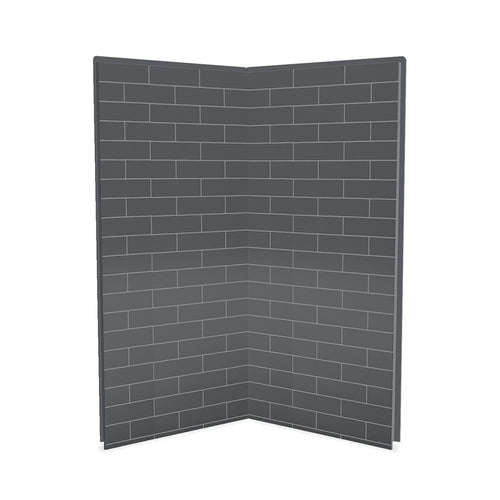 Utile 3636 Composite Direct-to-Stud Two-Piece Corner Shower Wall Kit in Metro Thunder Grey