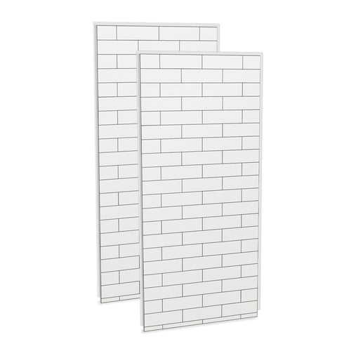Utile 3636 Composite Direct-to-Stud Two-Piece Corner Shower Wall Kit in Metro Tux