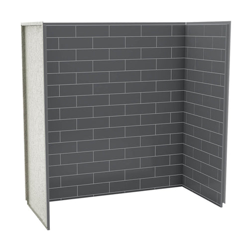 Utile 6032 Composite Direct-to-Stud Three-Piece Tub Wall Kit in Metro Thunder Grey