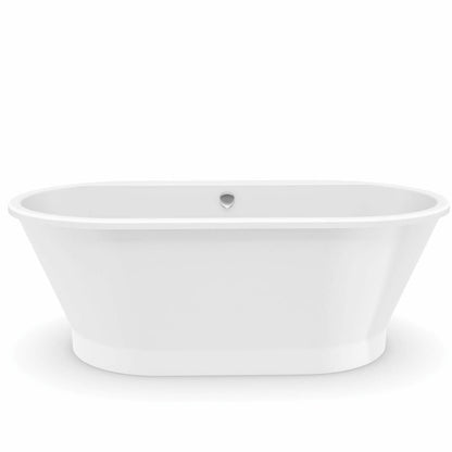 Brioso 6636 AcrylX Freestanding Center Drain Bathtub in White with White Skirt