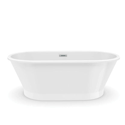 Brioso 6636 AcrylX Freestanding Center Drain Bathtub in White with White Skirt
