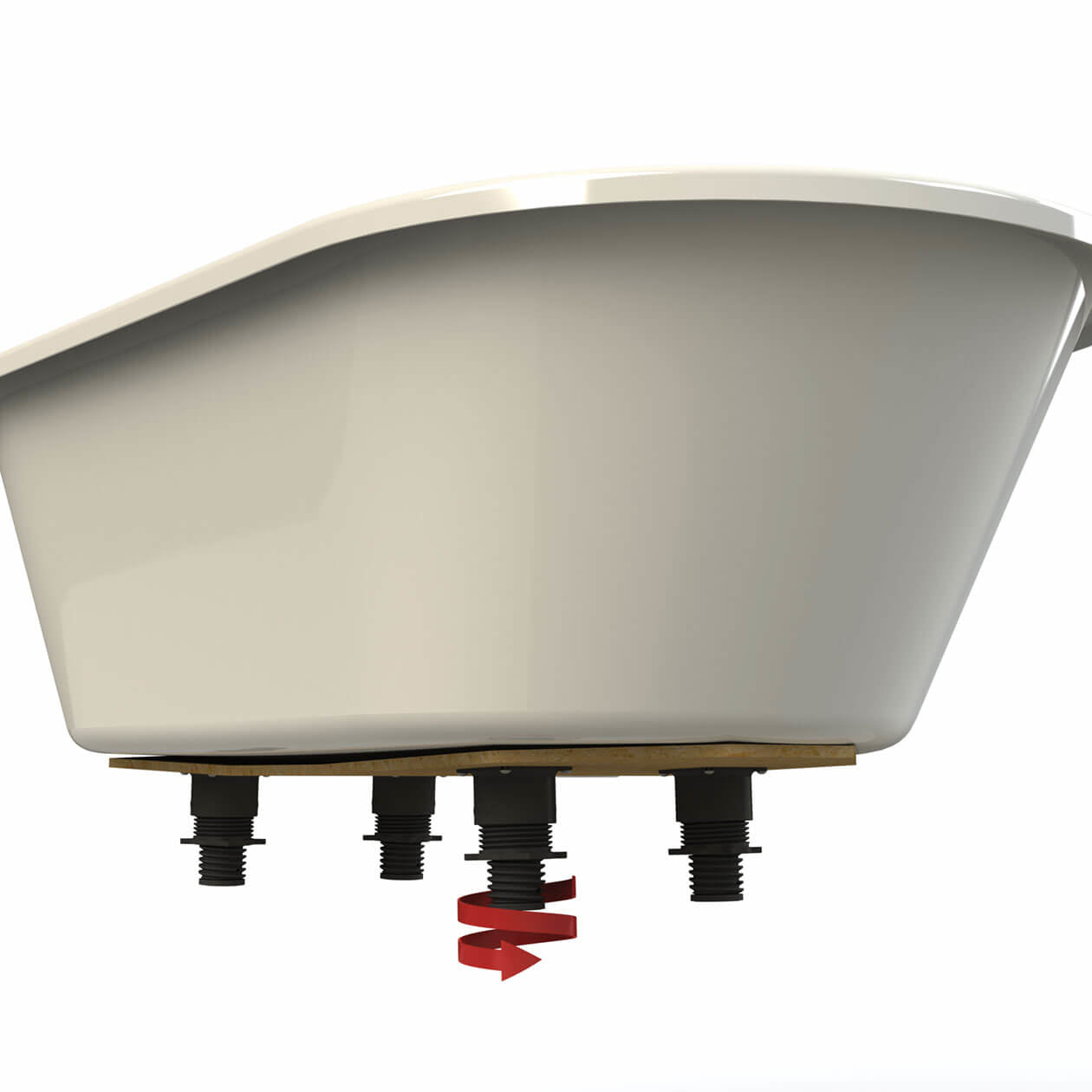 Brioso 6636 AcrylX Freestanding Center Drain Bathtub in White with White Skirt
