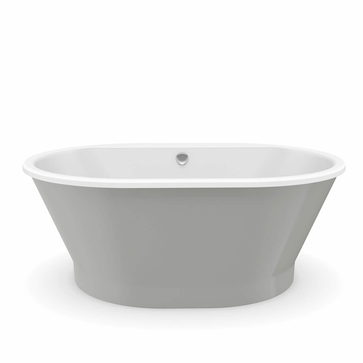 Brioso 6636 AcrylX Freestanding Center Drain Bathtub in White with White Skirt