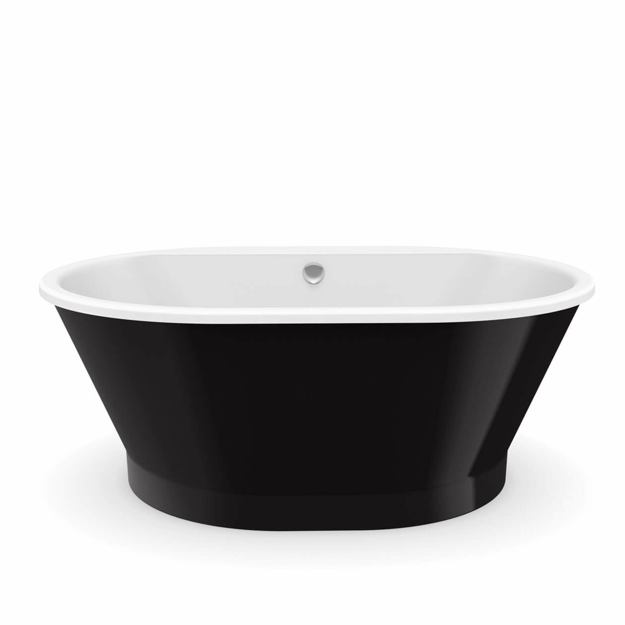 Brioso 6636 AcrylX Freestanding Center Drain Bathtub in White with White Skirt