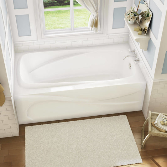 Santorini 60 x 32 Acrylic Alcove Left-Hand Drain Bathtub in White