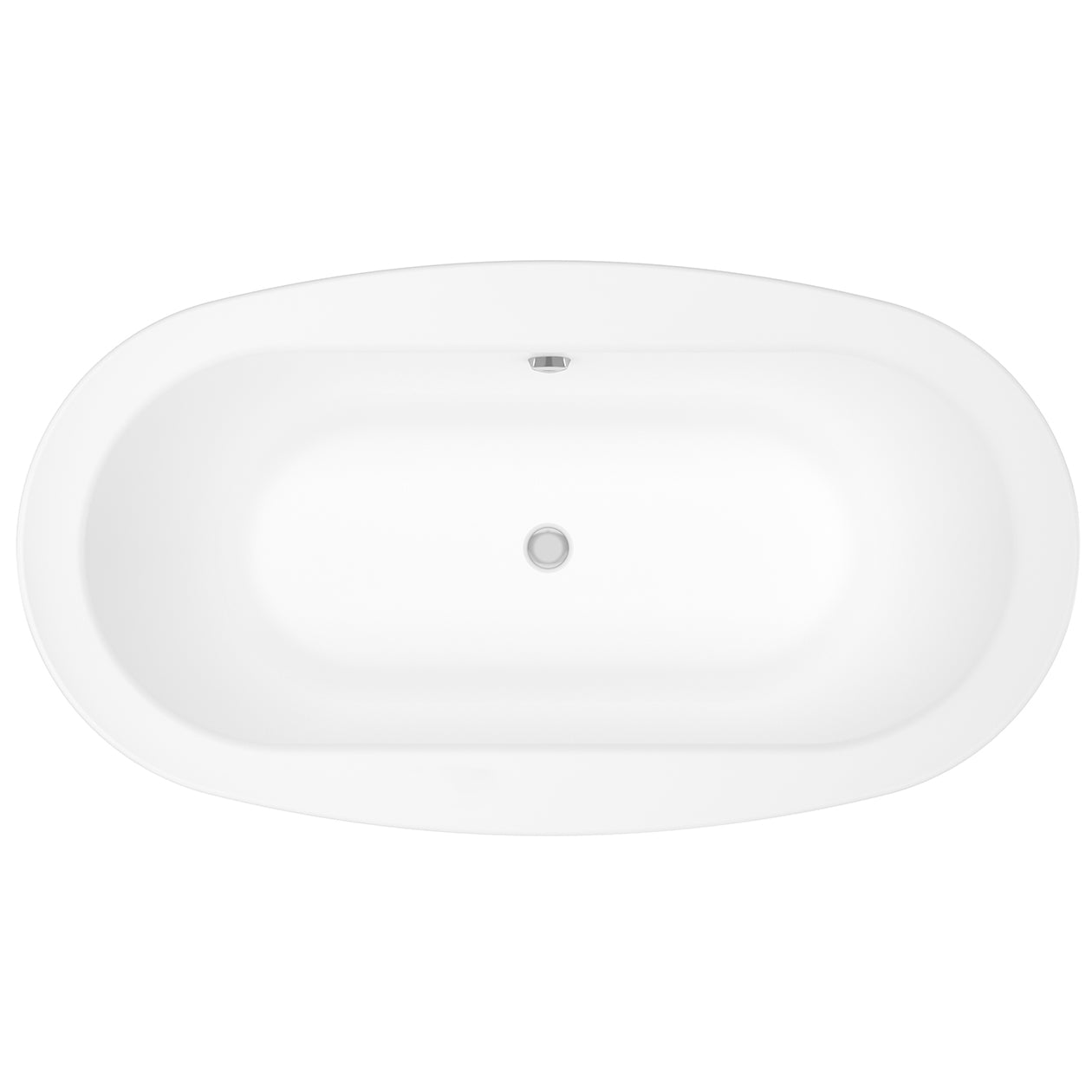Jazz F 66 x 36 Acrylic Freestanding Center Drain Bathtub in White with White Skirt