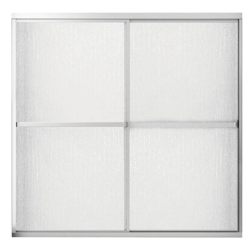 Polar 54-59 ½ x 57 in. Bypass Tub Door for Alcove Installation with Raindrop glass in Chrome