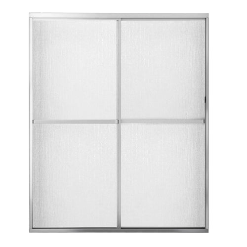 Polar 54-59 ½ in. x 68 in. Bypass Shower Door for Alcove Installation with Raindrop glass in Chrome