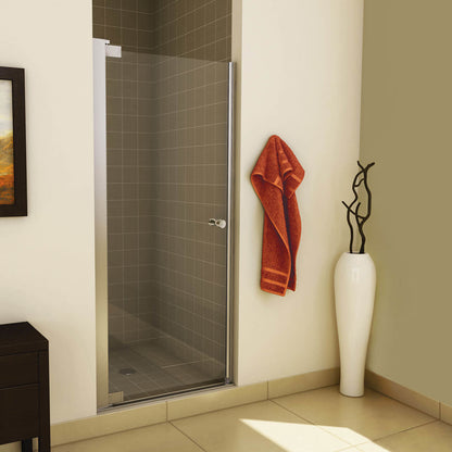 Madono 28 ½-30 ½ x 67 in. 6 mm Pivot Shower Door for Alcove Installation with Clear glass in Chrome