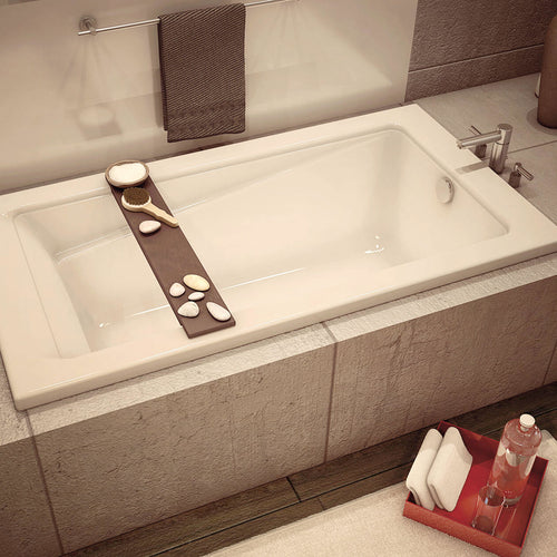 New Town 6032 Acrylic Drop-in End Drain Bathtub in White