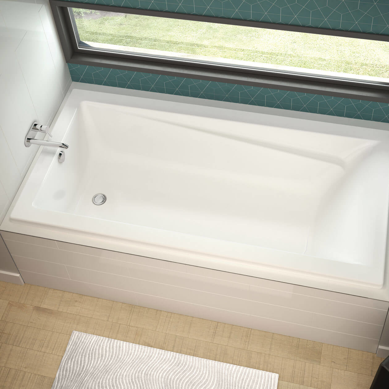Exhibit 6032 Acrylic Drop-in End Drain Bathtub in White