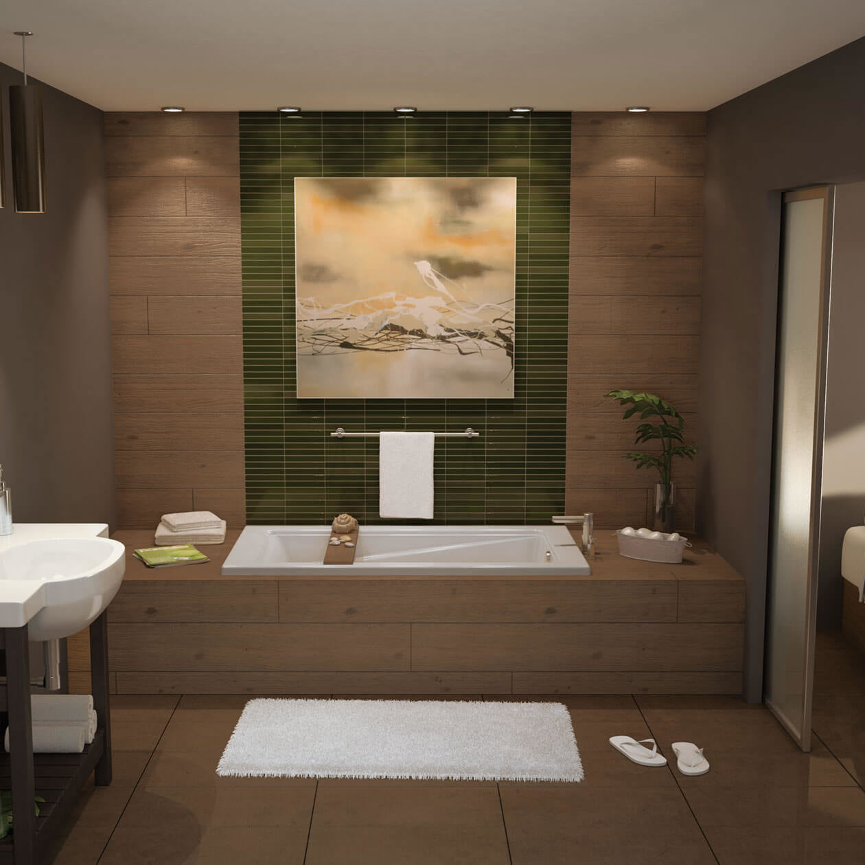 Exhibit 6032 Acrylic Drop-in End Drain Bathtub in White