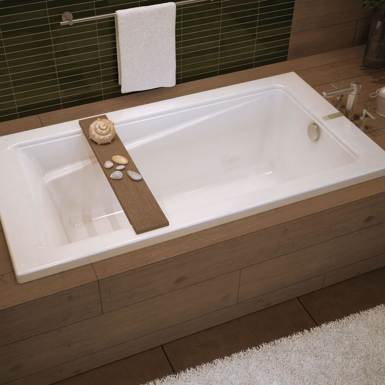 Exhibit 6032 Acrylic Drop-in End Drain Bathtub in White