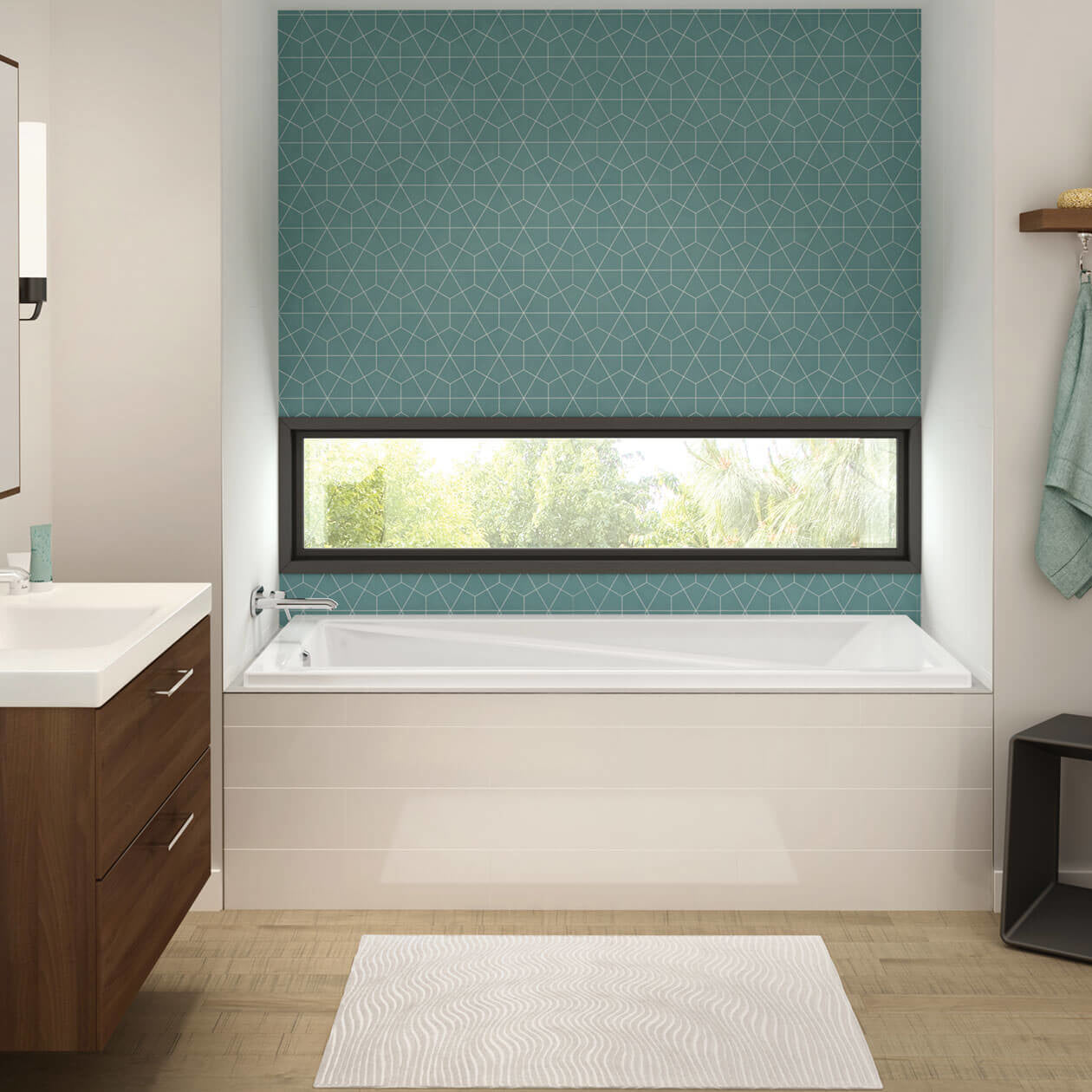 Exhibit 6032 Acrylic Drop-in End Drain Bathtub in White