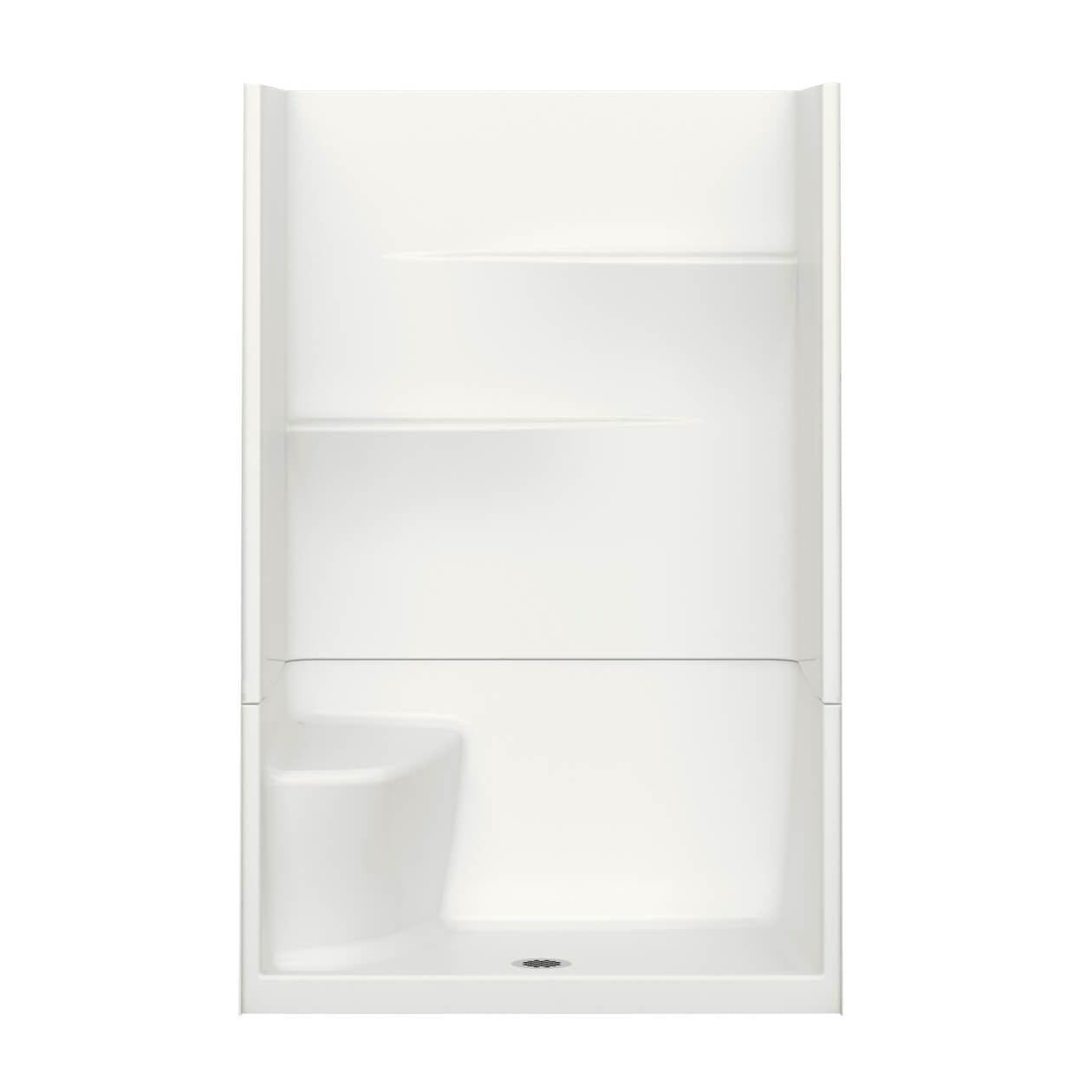 Gallery SH-4834 AcrylX Alcove Center Drain Two-Piece Shower in White