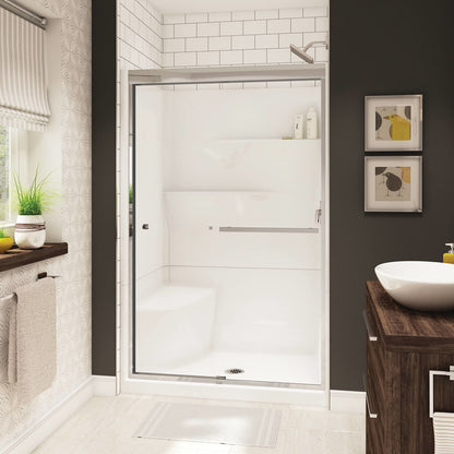 Gallery SH-4834 AcrylX Alcove Center Drain Two-Piece Shower in White