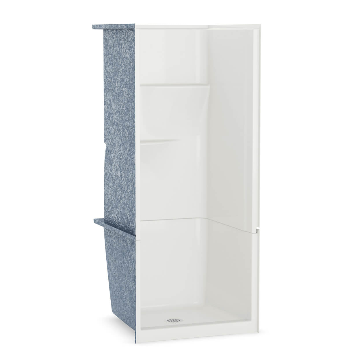 Gallery SH-3232 AcrylX Alcove Center Drain Two-Piece Shower in White
