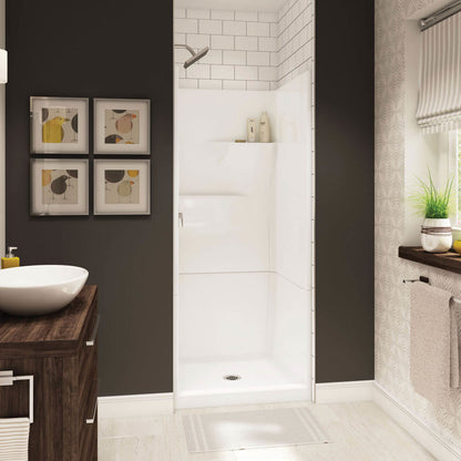 Gallery SH-3232 AcrylX Alcove Center Drain Two-Piece Shower in White