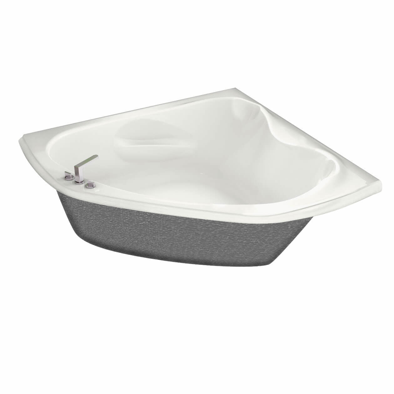 Murmur 6060 Acrylic Corner Center Drain Bathtub in White