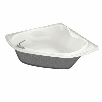 Murmur 6060 Acrylic Corner Center Drain Bathtub in White