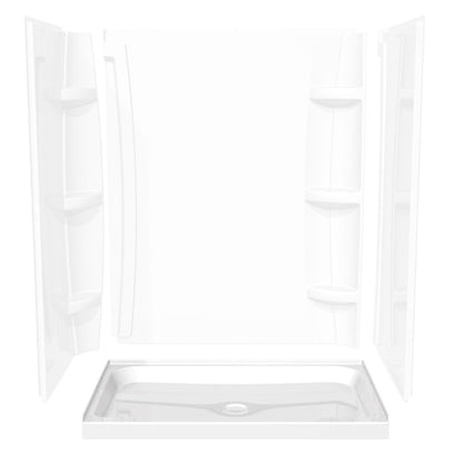 Rectangular Base 6042 3 in. Acrylic Alcove Shower Base with Center Drain in White