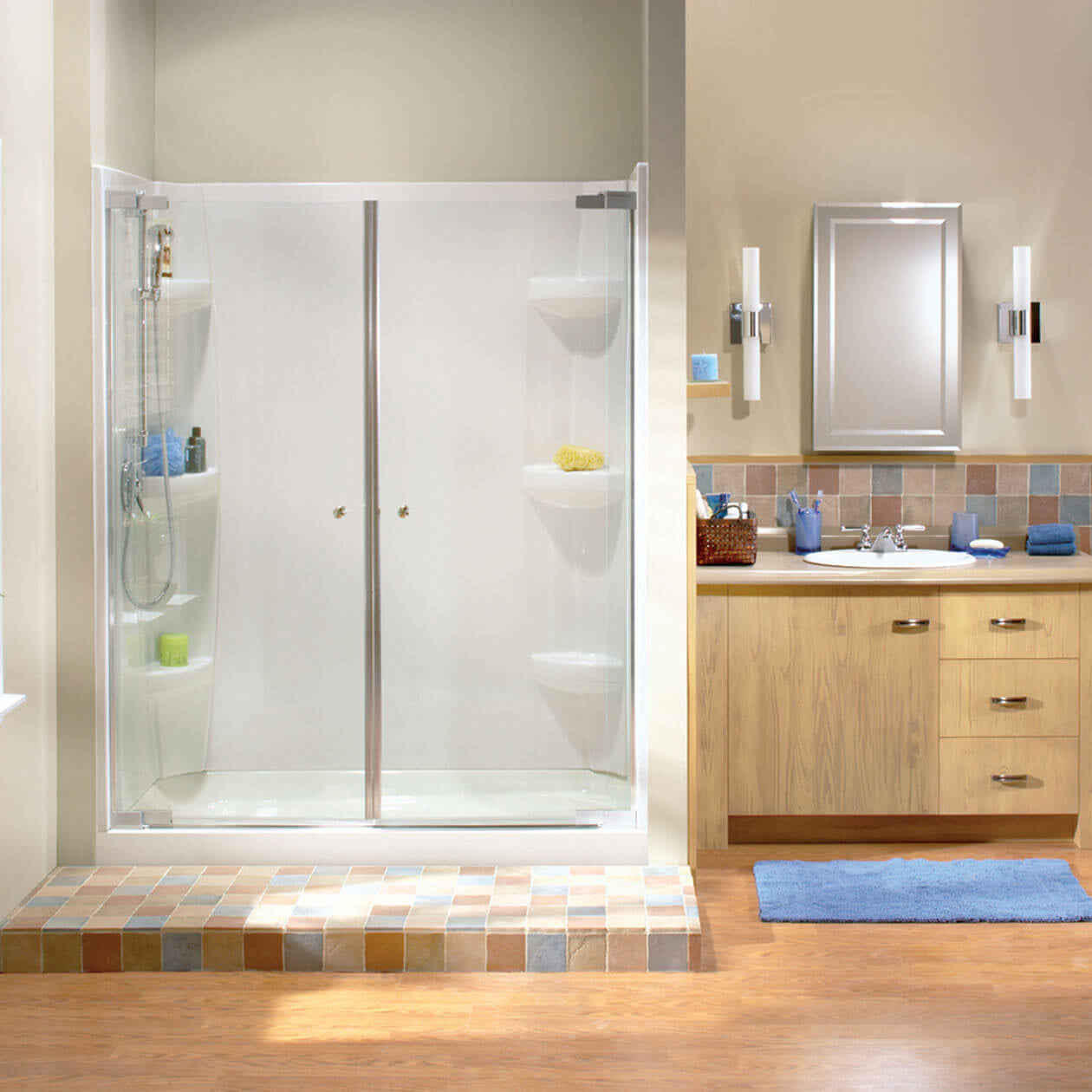 Rectangular Base 6042 3 in. Acrylic Alcove Shower Base with Center Drain in White