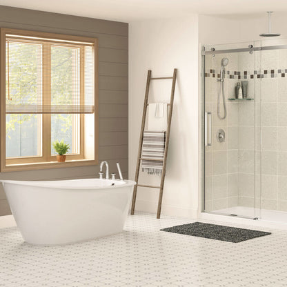 Sax 6032 AcrylX Freestanding End Drain Bathtub in White with White Skirt