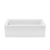 Rubix 6030 AFR DTF Acrylic Alcove Left-Hand Drain Bathtub in White