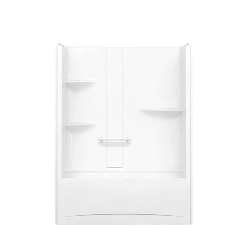 Camelia TS-6032 Acrylic Alcove Left-Hand Drain One-Piece Tub Shower in White