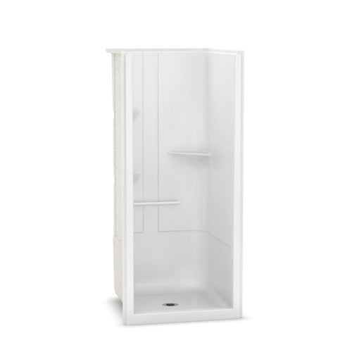 Camelia SH-3636 Acrylic Alcove Center Drain One-Piece Shower in White - No Seat