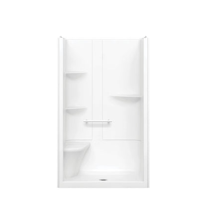 Camelia SH-4834 Acrylic Alcove Center Drain One-Piece Shower in White