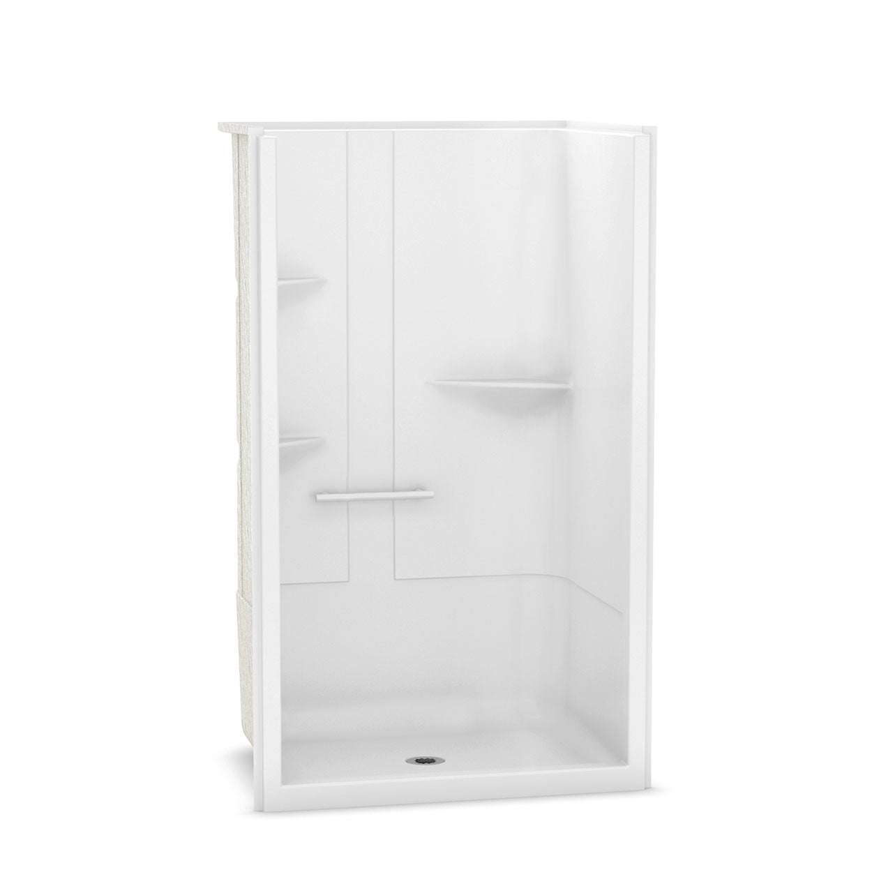 Camelia SH-4834 Acrylic Alcove Center Drain One-Piece Shower in White