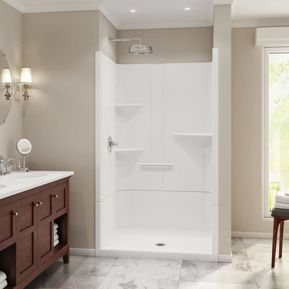 Camelia SH-4834 Acrylic Alcove Center Drain Two-Piece Shower in White