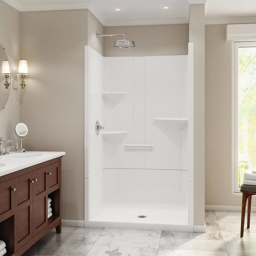 Camelia SH-4834 Acrylic Alcove Center Drain Two-Piece Shower in White