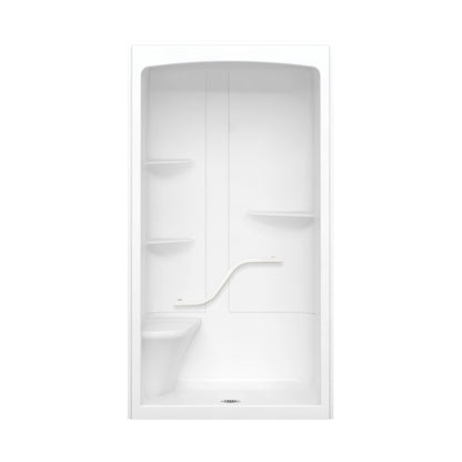 Camelia SHR-4834 Acrylic Alcove Center Drain One-Piece Shower in White