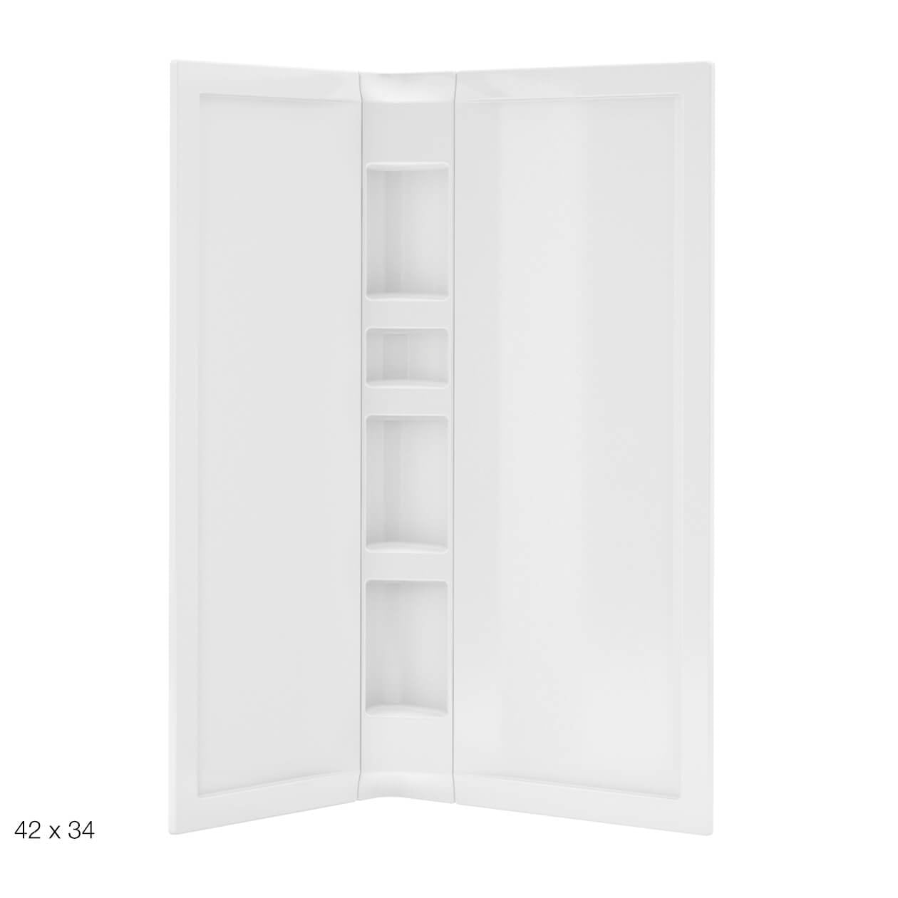 38 x 38 in. Acrylic Three-Piece Corner Shower Wall Kit in White