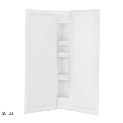 38 x 38 in. Acrylic Three-Piece Corner Shower Wall Kit in White