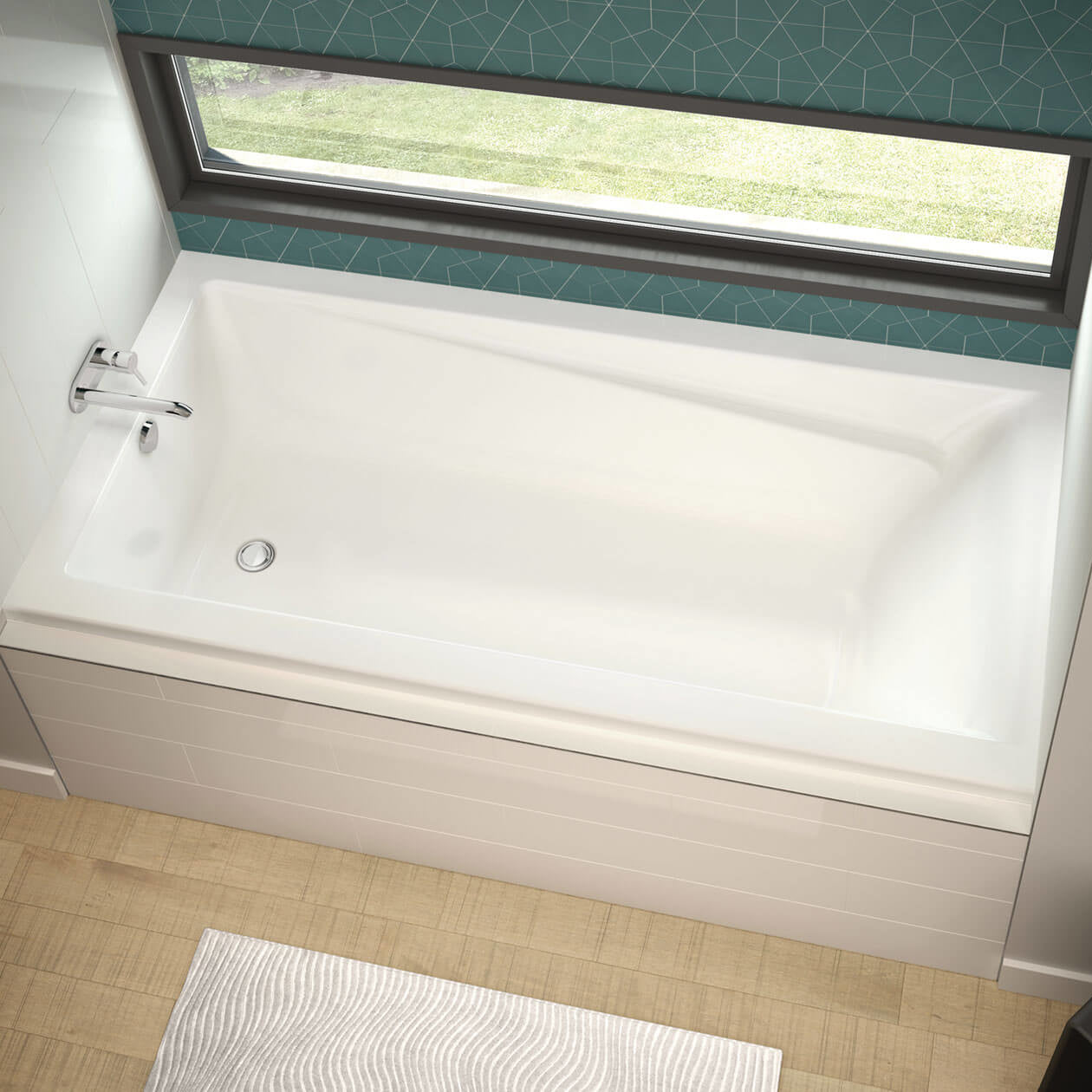 Exhibit 6042 IF Acrylic Alcove Left-Hand Drain Bathtub in White