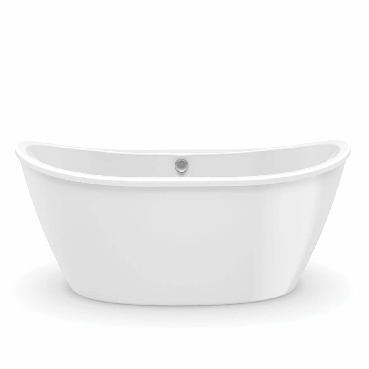 Delsia 6032 AcrylX Freestanding Center Drain Bathtub in White with White Skirt