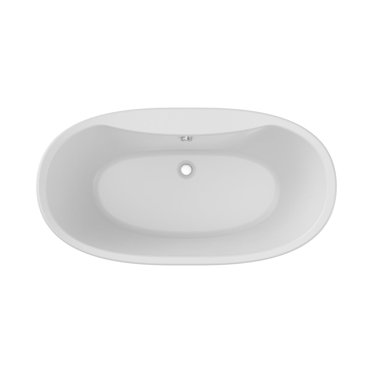 Delsia 6032 AcrylX Freestanding Center Drain Bathtub in White with White Skirt
