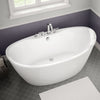 Delsia 6636 AcrylX Freestanding Center Drain Bathtub in White with White Skirt