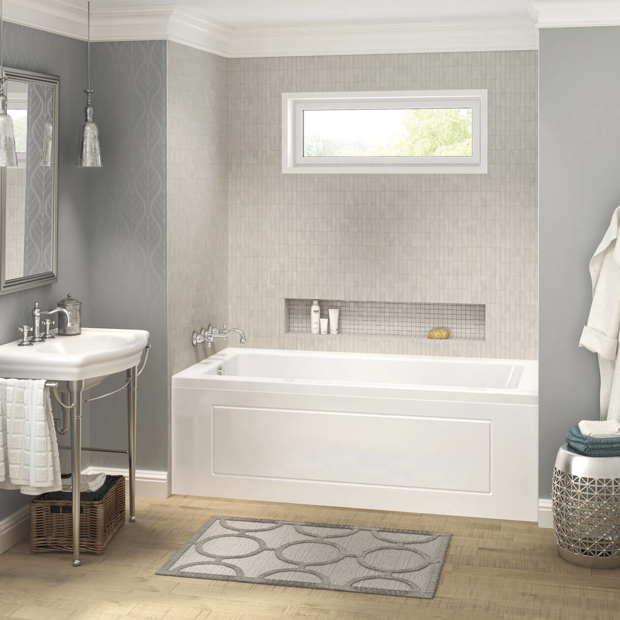 Pose 6632 IF Acrylic Alcove Left-Hand Drain Bathtub in White