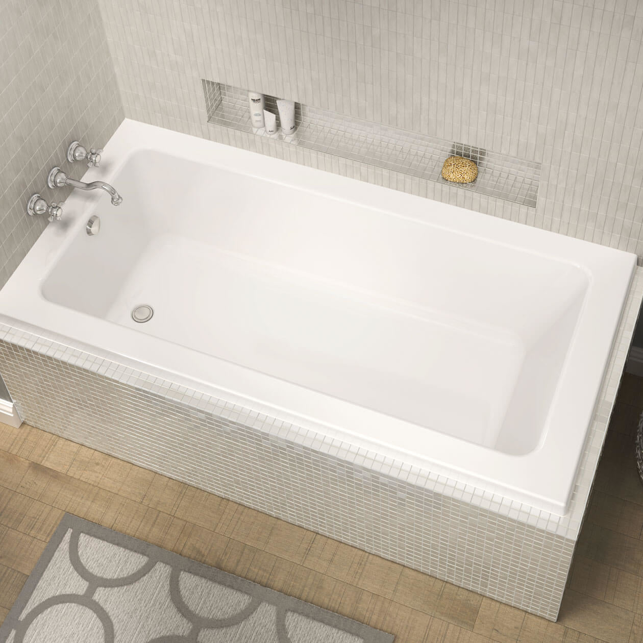 Pose 6636 IF Acrylic Corner Left Left-Hand Drain Bathtub in White