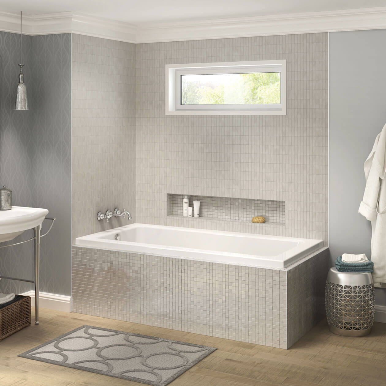 Pose 6636 IF Acrylic Corner Left Left-Hand Drain Bathtub in White