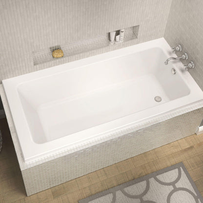 Pose 7236 IF Acrylic Corner Right Left-Hand Drain Bathtub in White