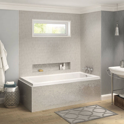Pose 7236 IF Acrylic Corner Right Left-Hand Drain Bathtub in White