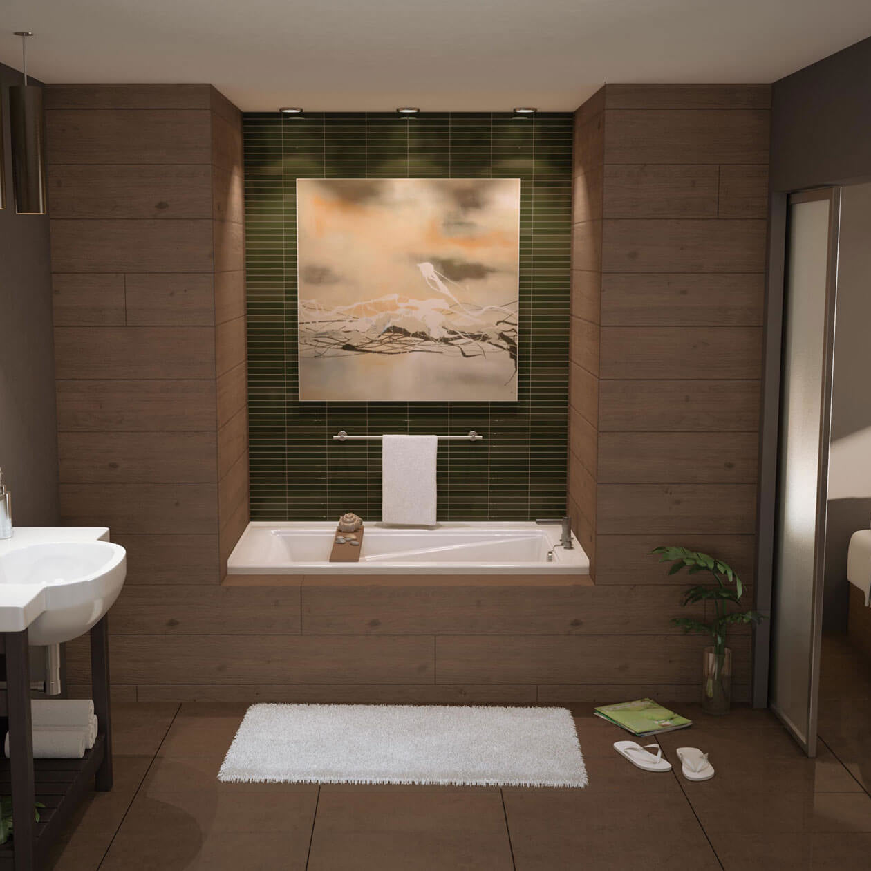 Exhibit 6632 IF DTF Acrylic Alcove Left-Hand Drain Bathtub in White
