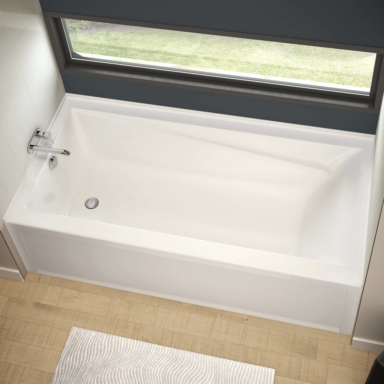 Exhibit 7232 IFS AFR DTF Acrylic Alcove Left-Hand Drain Bathtub in White