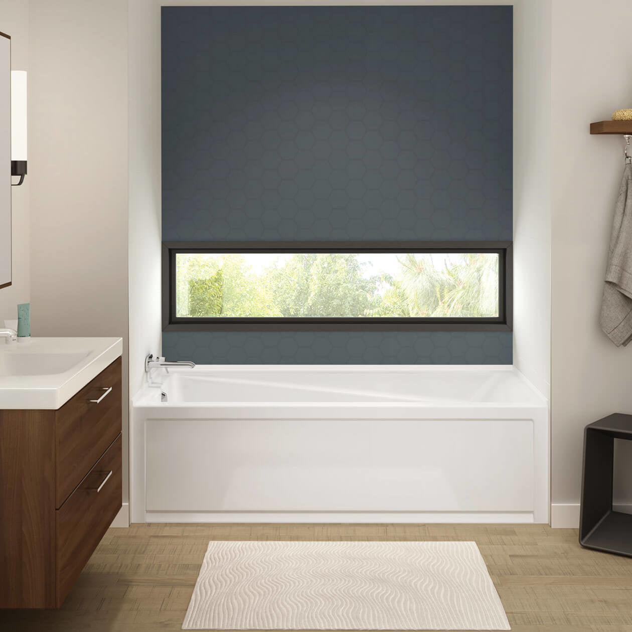 Exhibit 7232 IFS AFR DTF Acrylic Alcove Left-Hand Drain Bathtub in White