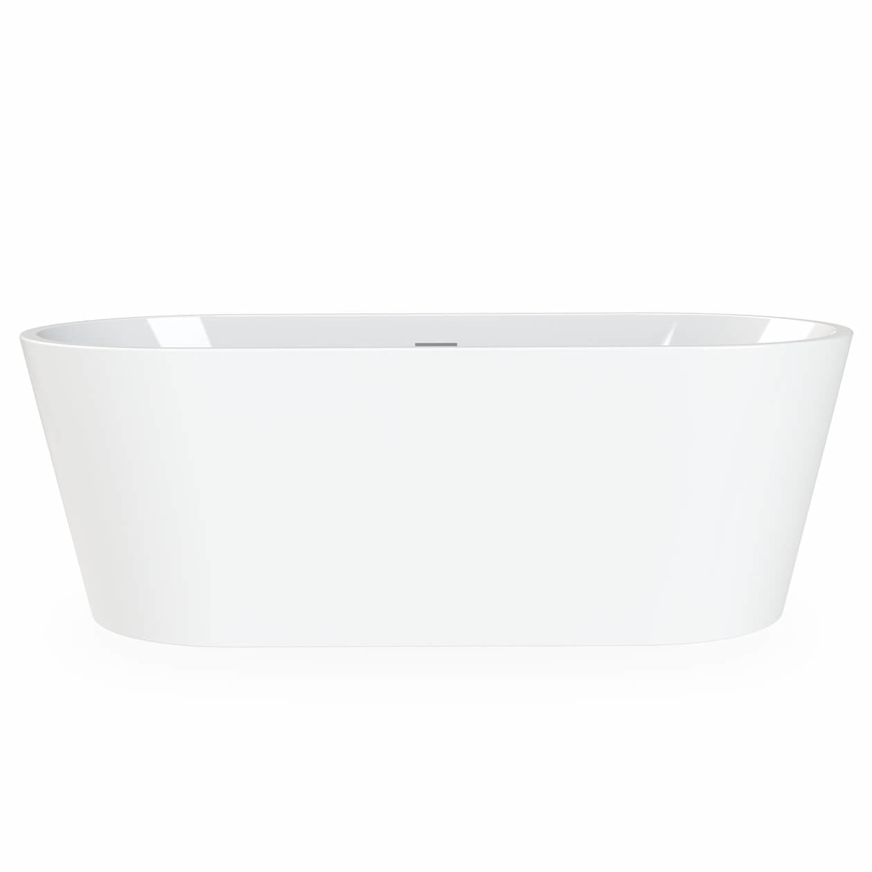 Lorca 6731 Acrylic Freestanding Center Drain Bathtub in White with White Skirt